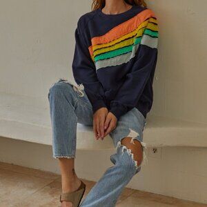 Rainbow Sweatshirt-Navy